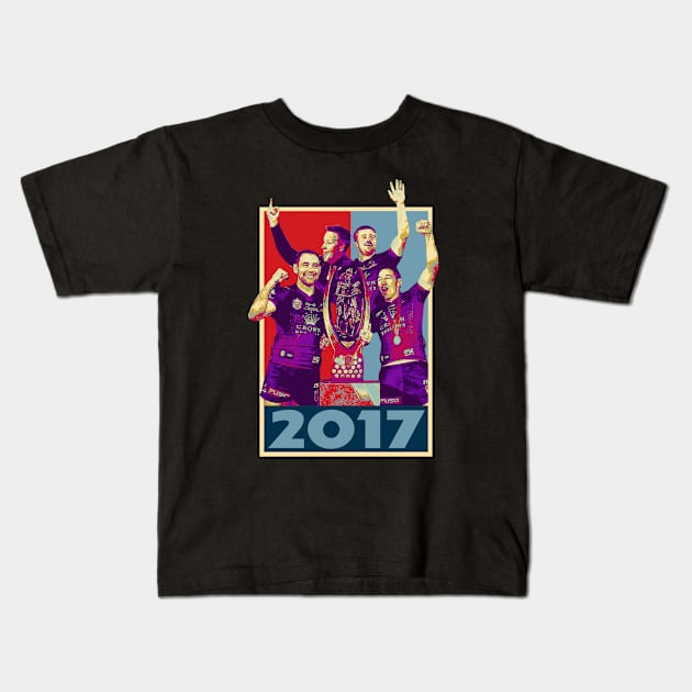 Retro Footy Moments - Melbourne Storm - PREMIERS 2017 Kids T-Shirt by OG Ballers